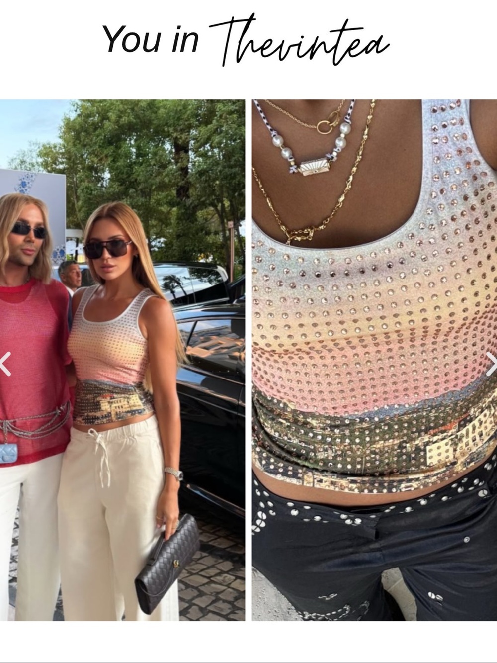 Y2K Style Rhinestone Tank Top